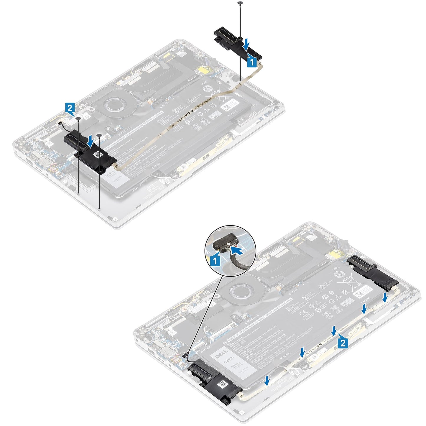 Deal4GO Internal Speaker Assembly 71W16 071W16 PK23000YC00 Replacement for Dell Latitude 7400 9410 2-in-1