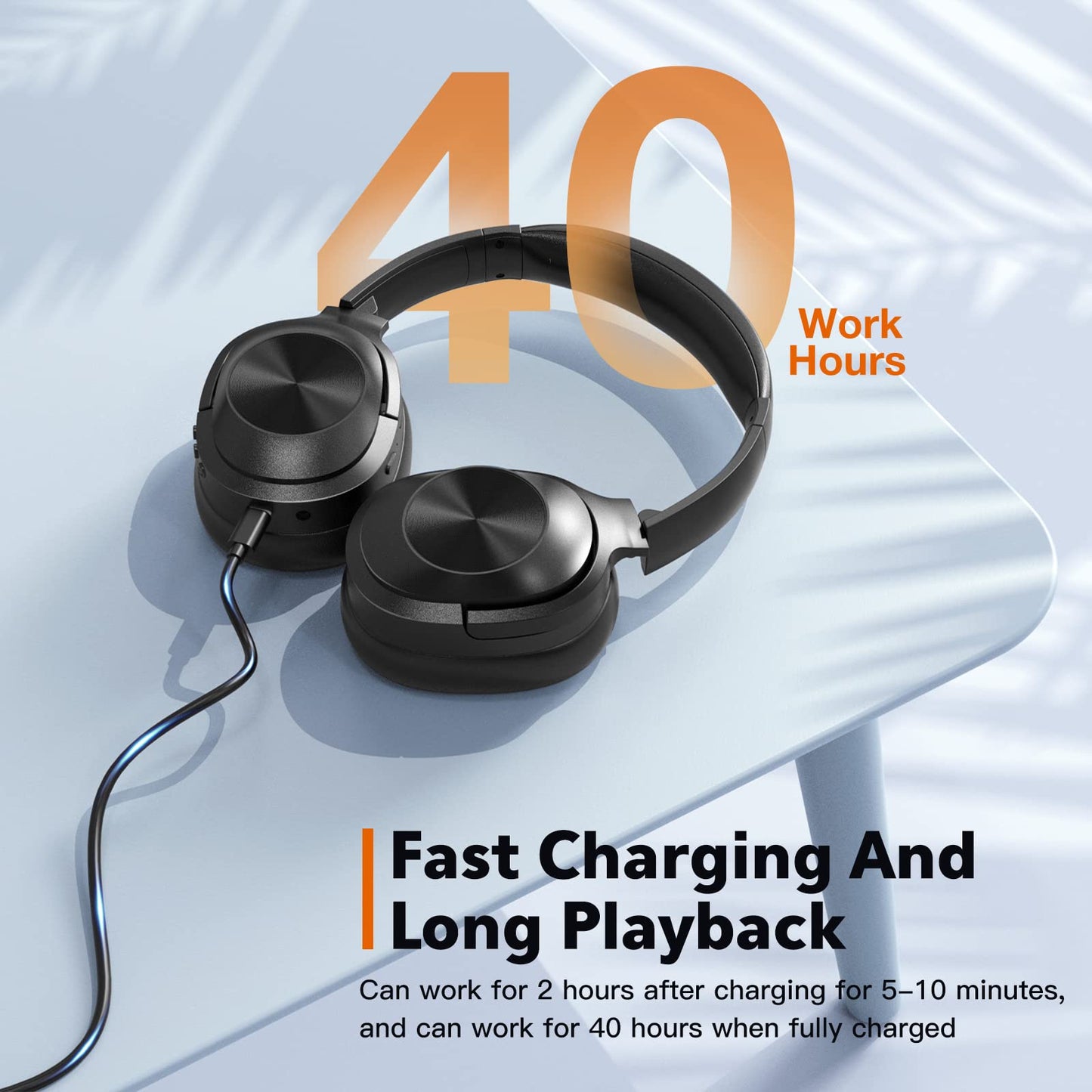 Ulacici Active Noise Cancelling Headphones,Wireless Bluetooth Headphones Built-in Mic 40 Hours Playtime Wireless Noise Cancelling Headphone 3D Low…
