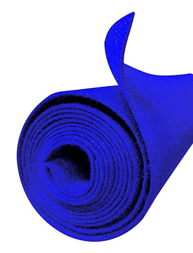 144" x 45" Blue Polymat Felt Fabric Speaker Carpet Liner Resists Stains Speaker Box Cabinet Subwoofer for Car Audio,Boat