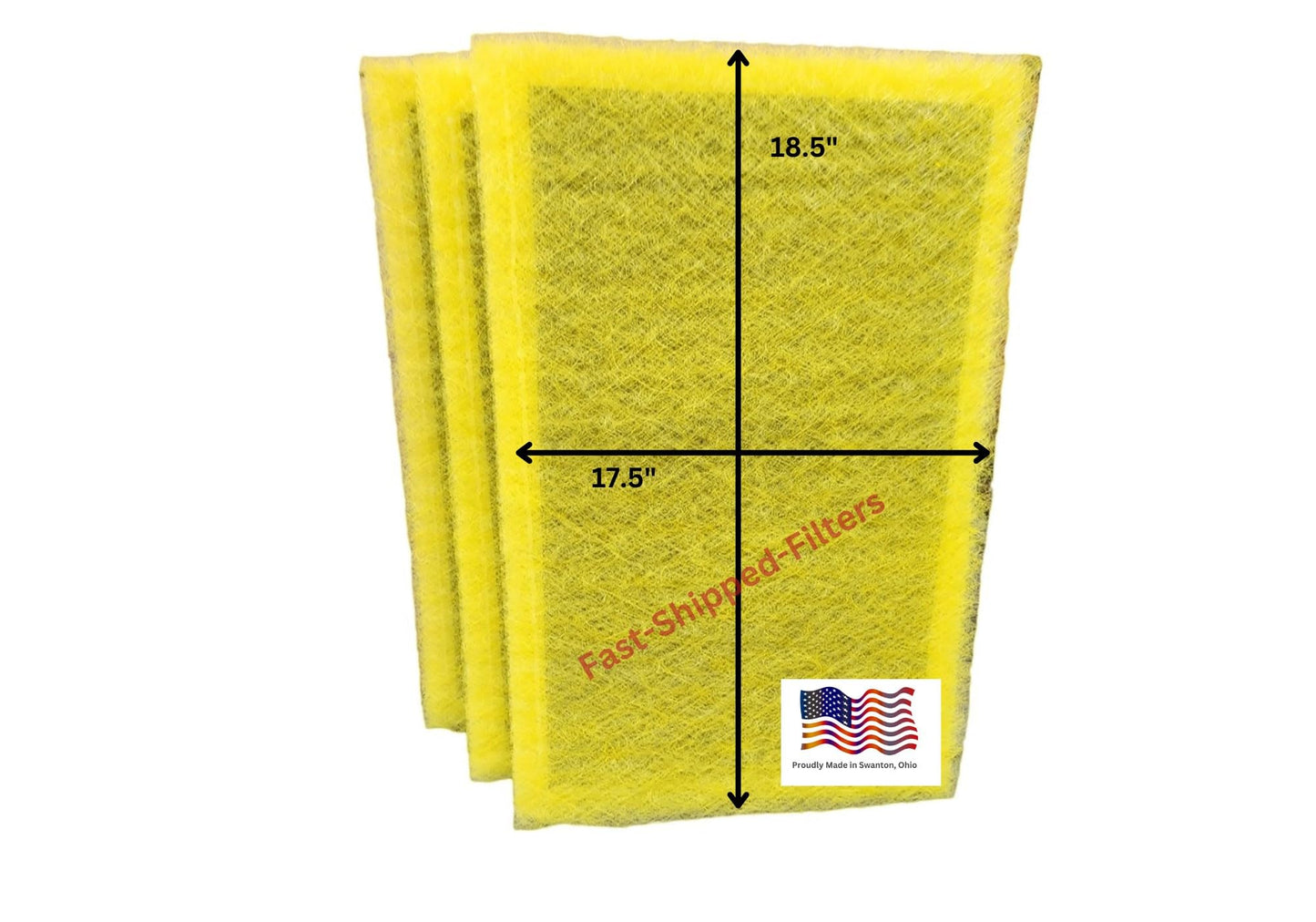 Fast-Shipped-Filters 3 Pack Replacement Filter Pads Compatible with AirRanger Air Cleaner 20x20 Refill Yellow