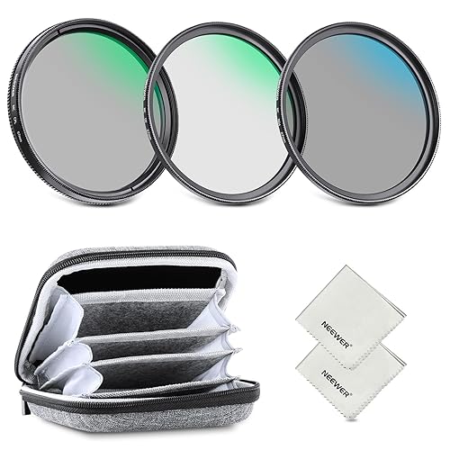 NEEWER 67mm ND Lens Filter Kit with Storage Case & Cleaning Cloth, UV CPL ND4, Multicoated Optical Glass, Aluminum Alloy Frame, Circular Polarizing