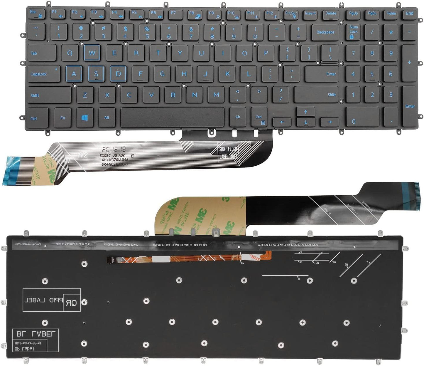 PAEBAI+ Replacement Laptop Keyboard Blue Backlight for Dell Inspiron 3579 3583 3779 5565 5567 5570 5575 5587 7566 7567 7577 7588 5765 5767 5770 5775