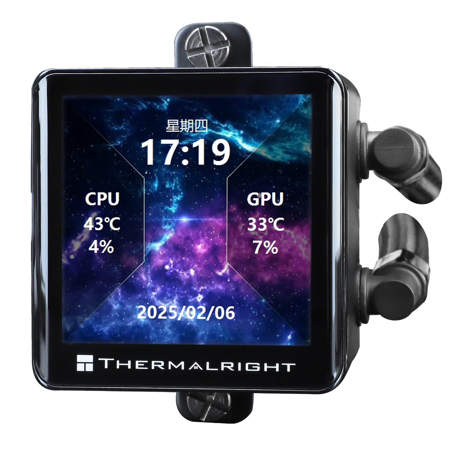 Thermalright Frozen Vision 360 ARGB Black V2 AIO CPU Water Cooler,360mm Liquid CPU Cooling,PWM Fans CPU Cooler for 2150RPM,2.88 inch IPS LCD Screen