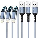 iPhone Charger 3pack 10FT Apple MFi Certified Nylon Braided Lightning Cable Fast Charging Long USB Charging Cable High Speed Transfer Cord for iPhone…
