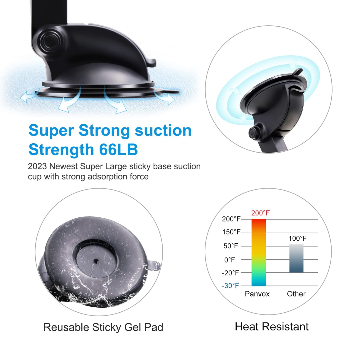 Magnetic Phone Car Mount, Universal Dashboard Windshield Car Phone Mount Holder with Upgraded 3.2" Suction Cup,8 Strong Magnets Compatible with iPhone