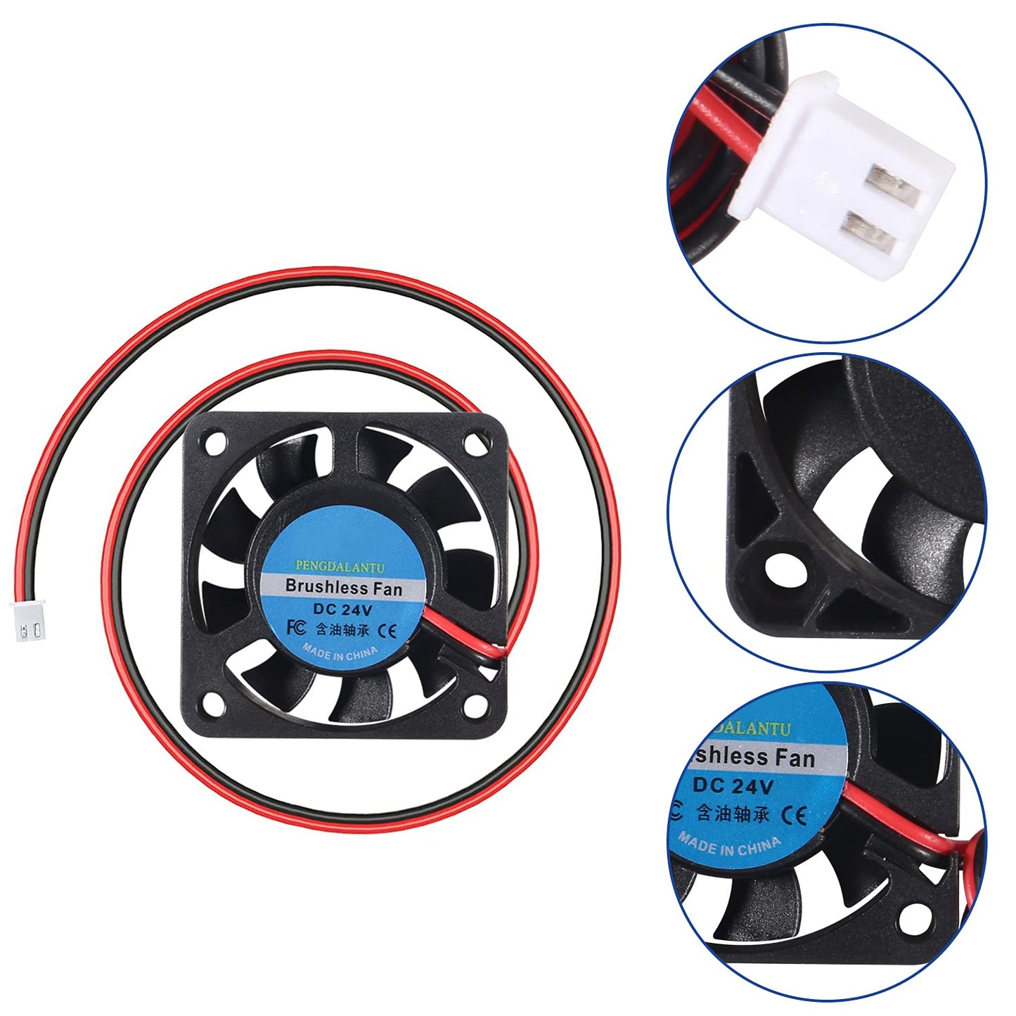 AEDIKO 6pcs 4010 Fan 24V 3D Printer Cooling Fan 40x40x10mm Mini Brushless Fan with 2 Pin Terminal for Ender 3 Pro 3X CR-10S 3D Printer