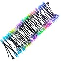 ALITOVE 50pcs DC 12V WS2811 LED Pixel 12mm Round Diffused RGB Addressable Dream Color Round LED Bullet Pixels Module IP68 Waterproof for Billboard