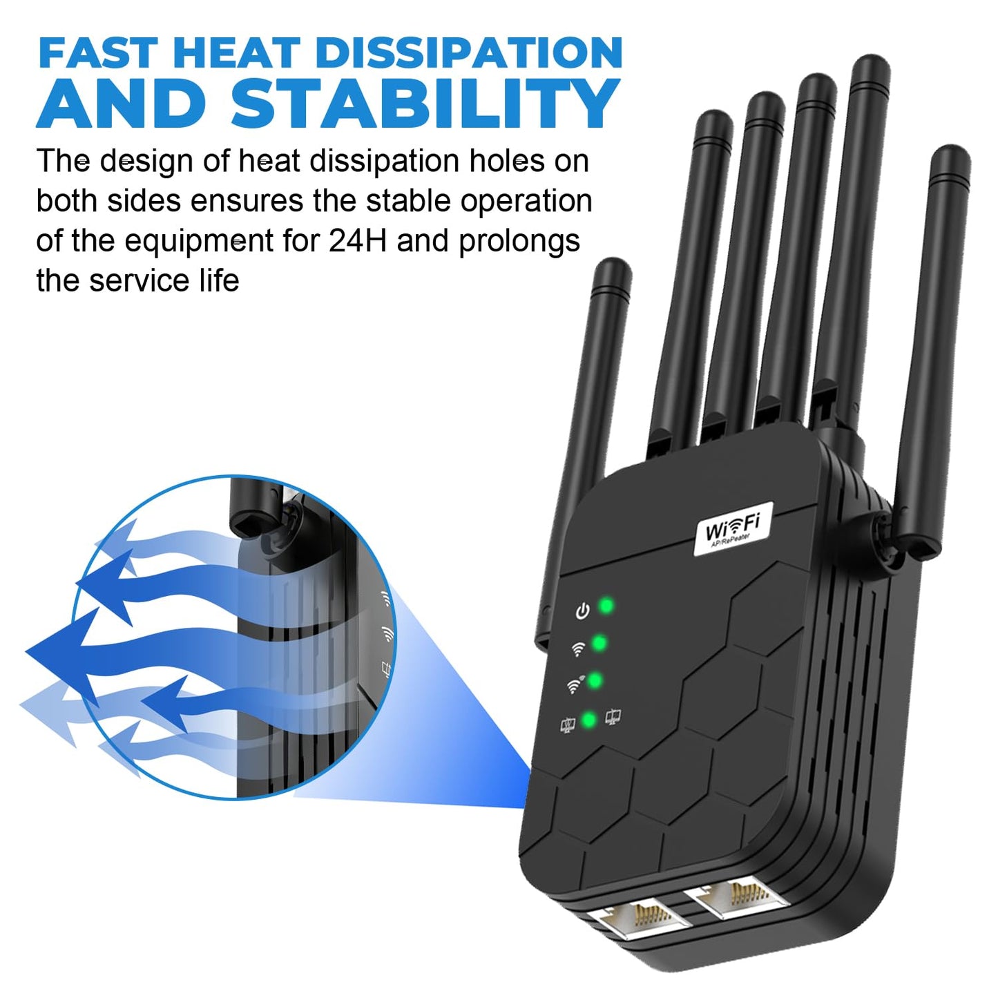 2026 WiFi Extender Signal Booster, Dual Band 5.8GHz&2.4GHz, 6X Faster, WiFi Booster Covers Up to 13880 Sq.ft, WiFi Repeater 1.2Gbps with Ethernet