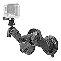 iBOLT Action Camera IncrediBOLT 360 Heavy Duty Dual/Double Suction Cup Mount for Action Cameras and 1/4 20 Accessories