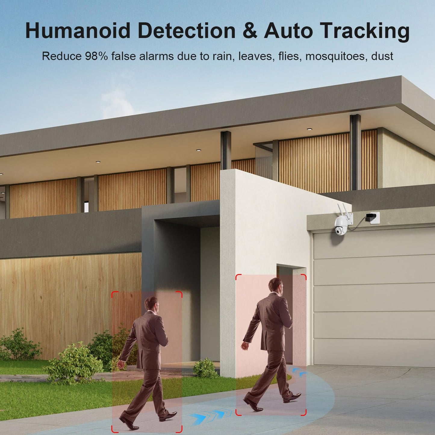 Plug-in Cameras for Home Security 4MP HD, Hosafe WiFi Security Cameras Wireless Outdoor, Outdoor Camera Wireless, Motion Detection, Pan Tilt Auto