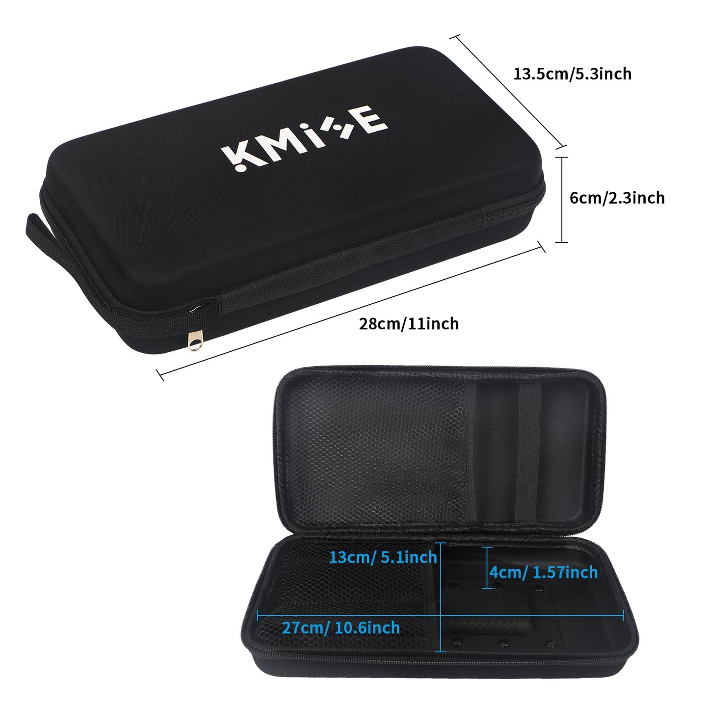 Kmise Microphone Case, Microphone Bag for 2 Wireless Microphones EVA Hard Dual Wireless Mic Storage Bag for Gigging and Travel(Case Only)