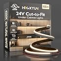 Hardwired LED Cabinet Lighting Strip - UL Listed 24V Flexible Under Shelf Light with Adhesive Backing, 4000K Neutral White 810LM/M LED Strip