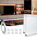 Muzata 2Pack 4FT/1.2M Spotless Aluminum LED Baseboard Lighting Frosted LED Strip Light Diffuser Neon Skirting Board Indoor Mood Lighting Baseboard