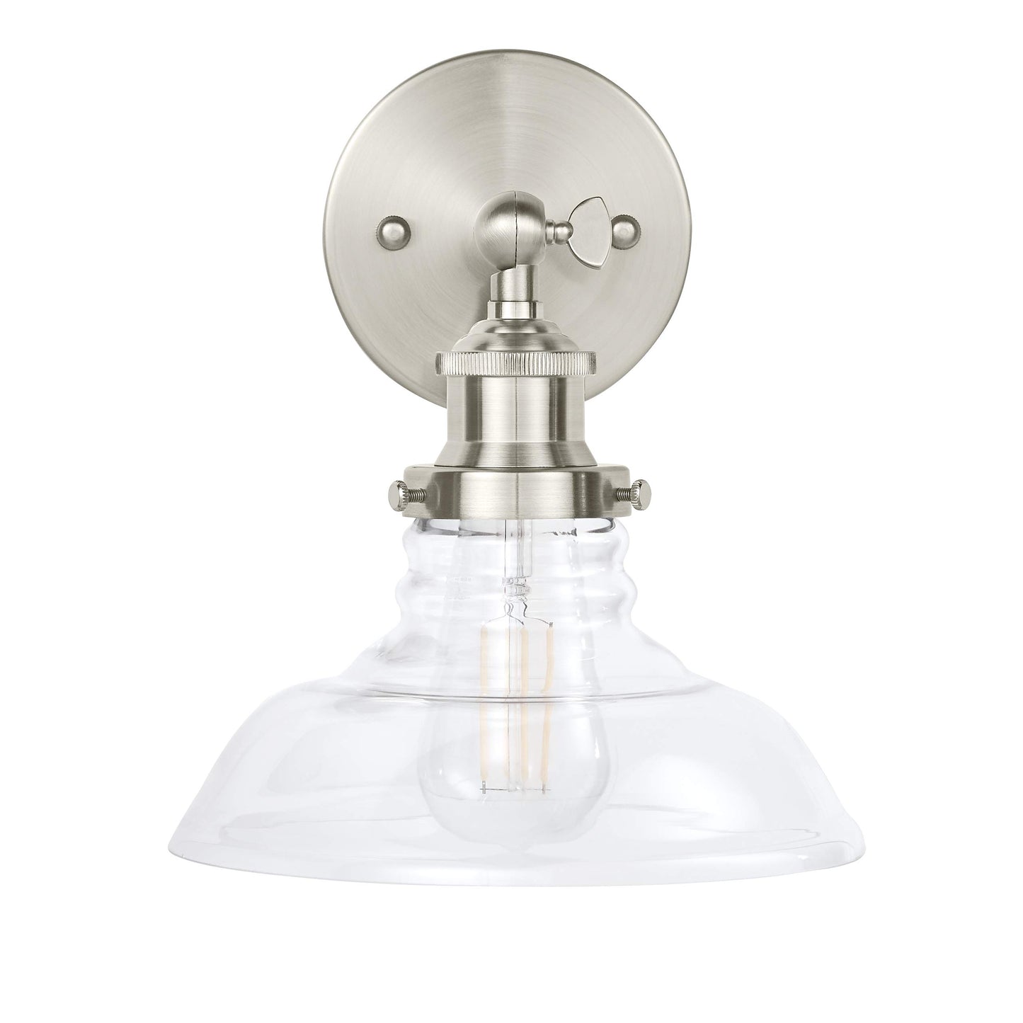Linea di Liara Lucera Farmhouse Brushed Nickel Wall Sconce Wall Lighting Fixture Vanity Wall Sconce Lights Bathroom Sconces Wall Lights for Hallway