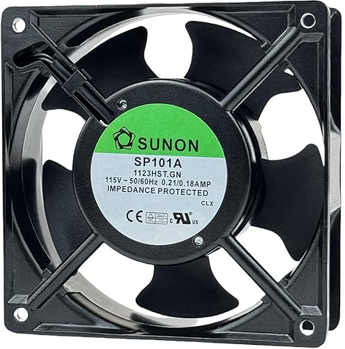 for SUNON SP101A-1123HST.GN Cooling Fan,115V 50/60Hz 0.21/0.18AMP 120X120×38mm Dual Ball Bearing Cooling Fan,2900RPM 2-pin Connector