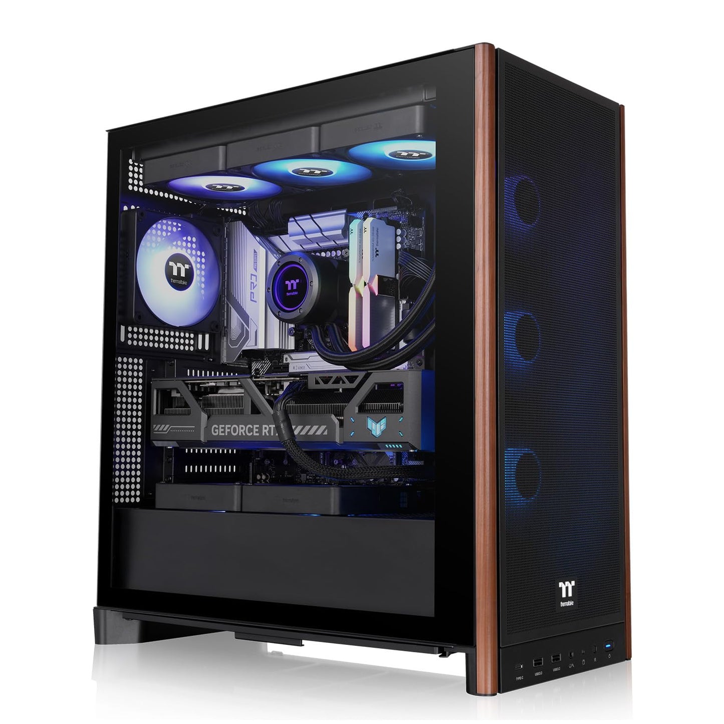 Thermaltake S370 WS; Mid Tower; Wood Front Trim; 4x120mm Fans Included; 410mm GPU Clearance;up to E-ATX; Hidden Connector Support (ATX/mATX); Vertical
