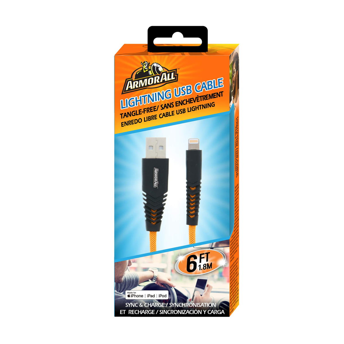 XTREME Armor All 6ft Lightning Cable, Tangle Free, Sync and Charge, Ease of Use