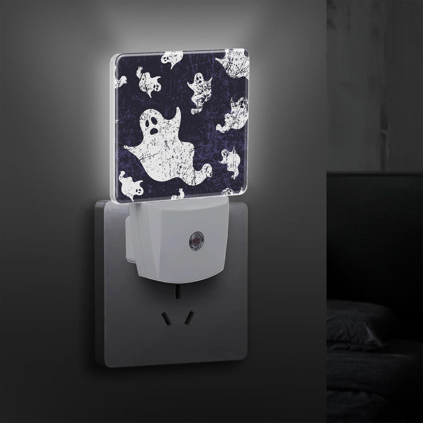 KXWQTRDD Halloween Ghosts Funny Night Light Plug into Wall,Night Lights with Dust to Dawn Sensor,Auto Turn on and Off,Glow Nightlight