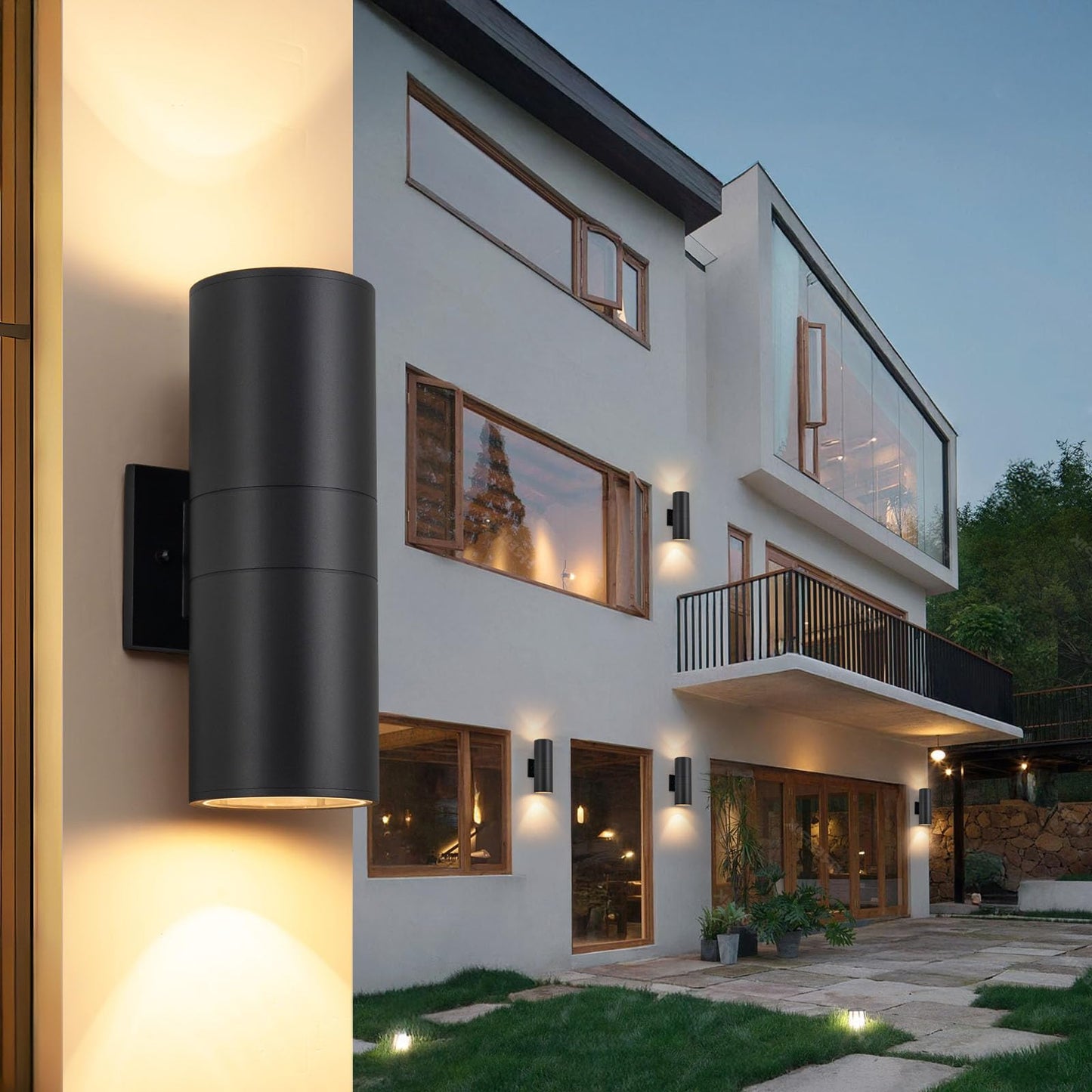 Nigaut 11.8" Black Outdoor Wall Lights 2 Pack, E26 Up and Down Sconces