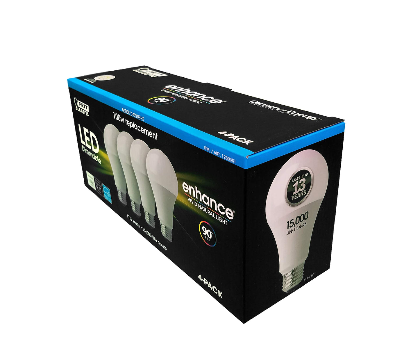 Feit Dimmable LED 5000K Daylight 4-Pack (100W Replacement) 17.5W