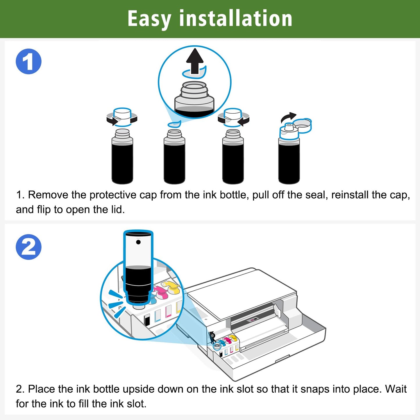 GREENPRINT 31 32XL Compatible Ink Bottle 6000 Page Black, 8000 Page CMY for Smart Tank 5000 5100 5101 5102 5103 5104 6001 6002 7001 7002 7301 7302