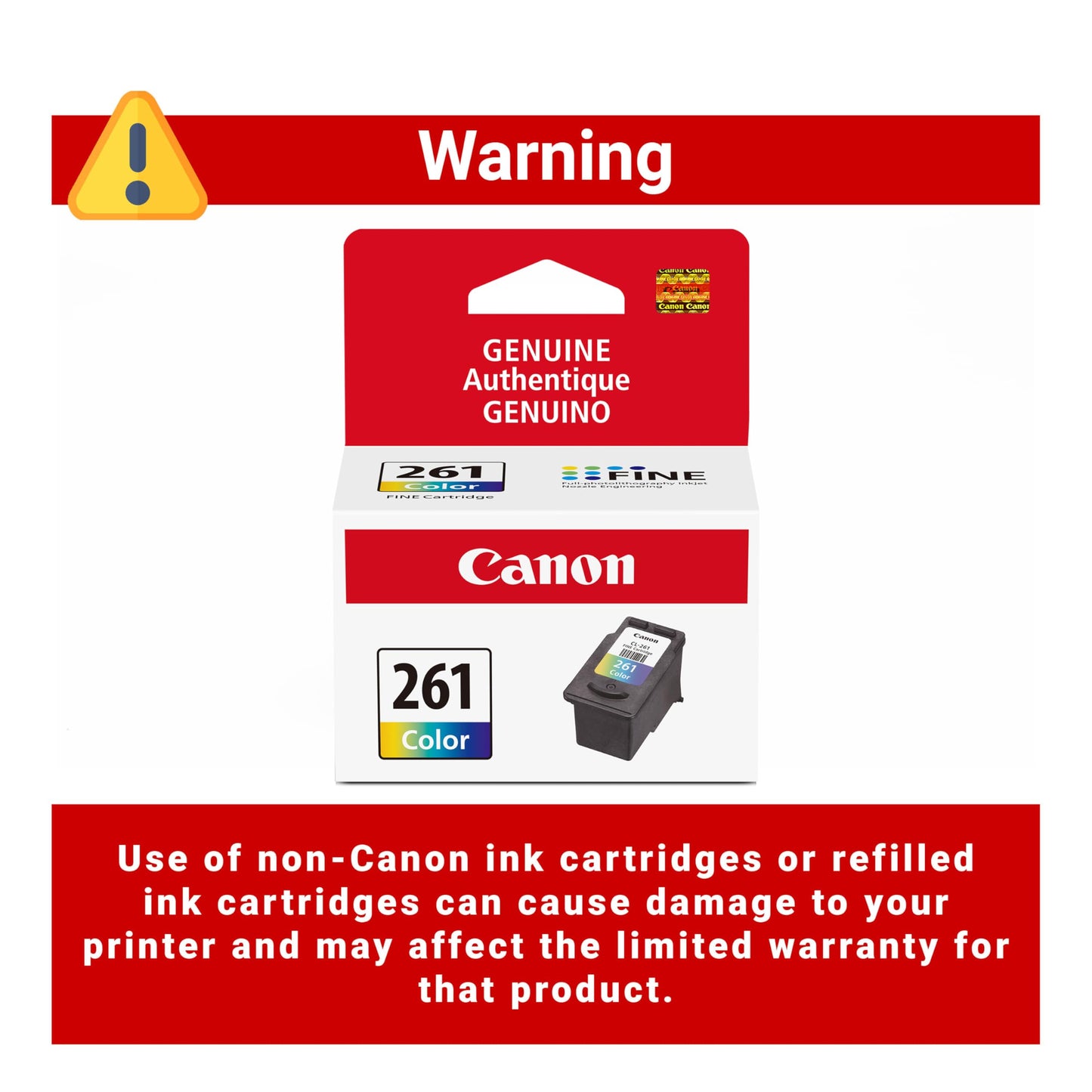 Canon CL-261 Genuine Color Ink Cartridge, Compatible with TS5320/6420/6420a,TR7020/7020a