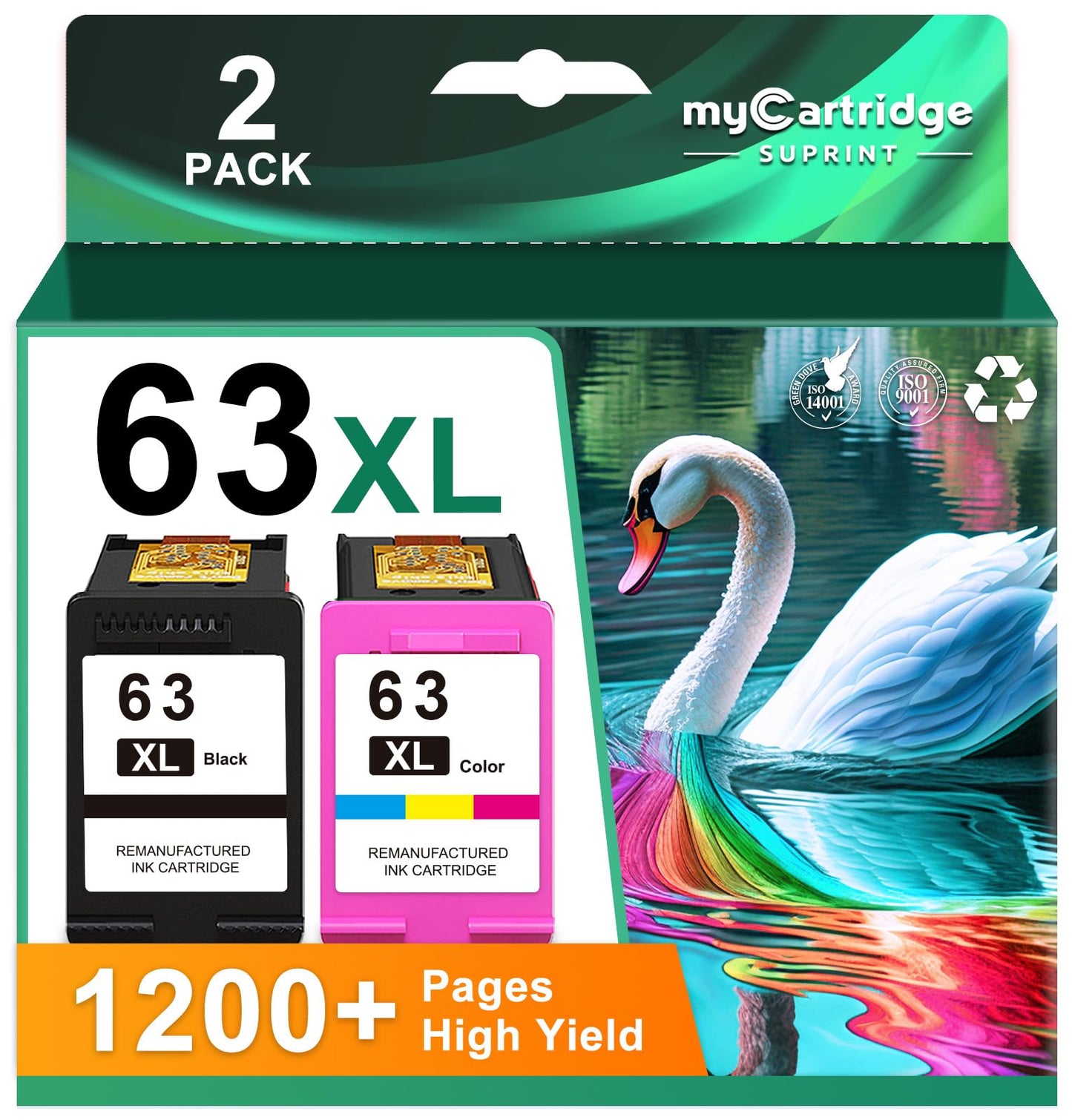 63XL Ink Cartridge Combo Pack Replacement for HP Ink 63 63XL Color Ink Cartridges Works for HP OfficeJet 3830 4650 5255 5258 5200 4655 4512 Deskjet