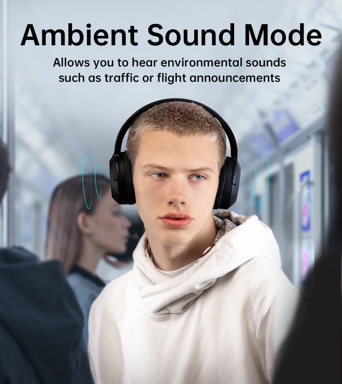 Edifier W820NB Hybrid Active Noise Cancelling Headphones - Hi-Res Audio - 49H Playtime - Wireless Over Ear Bluetooth Headphones for Phone-Call - Black