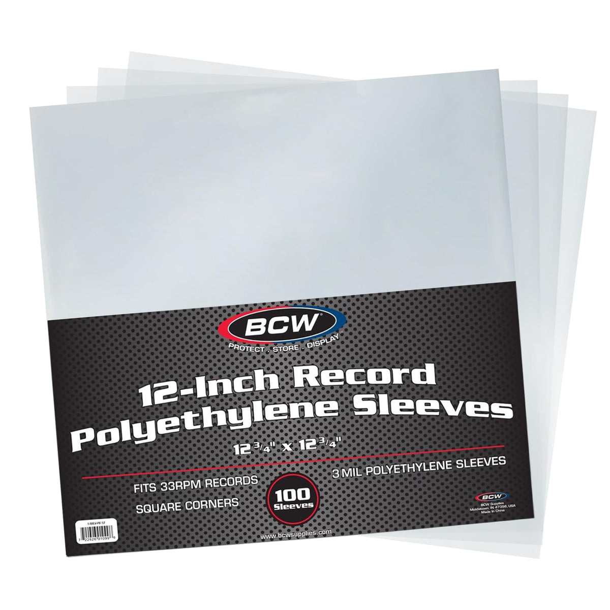 BCW Vinyl Record Sleeves |100-Pack for 12" LPs | Archival-Quality Vinyl Protective Sleeves for Single & Double Albums