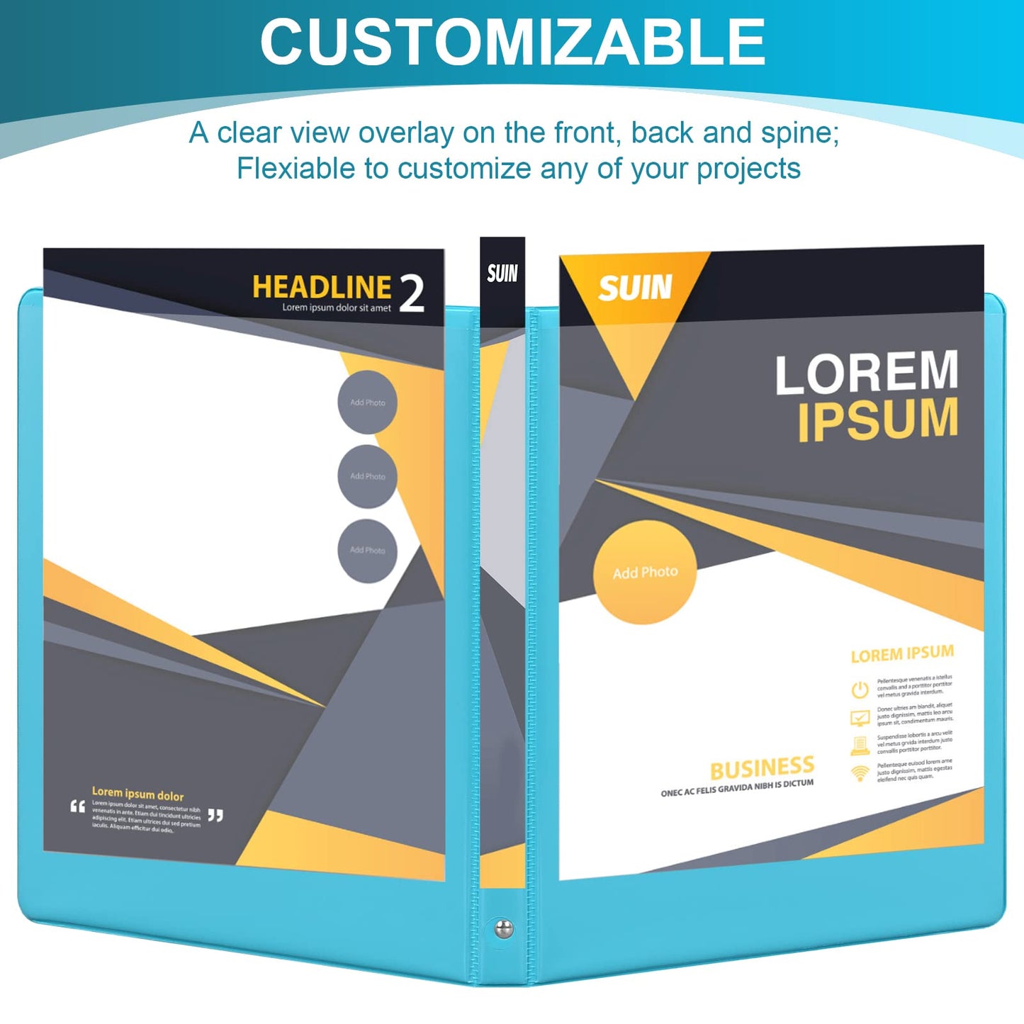 0.5-inch 3-Ring Binder with 2 Interior Pockets, 0.5'' Basic Binders Holds US Letter Size 8.5'' x 11''for Office/Home/Back to School, 6 Pack (Assorted