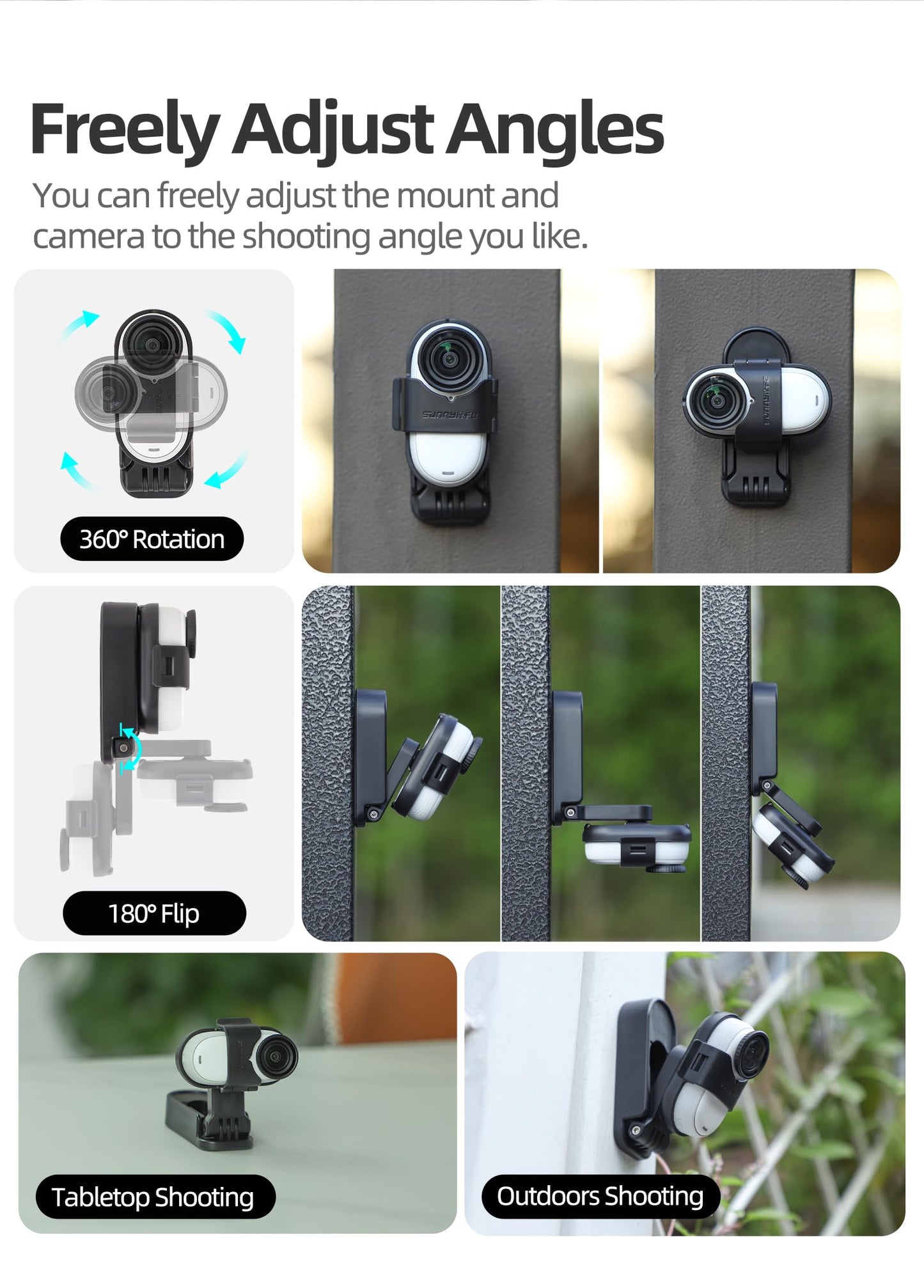 BTG 360° Rotation & Foldable Magnetic Mount Compatible with insta360 Go 3/Go 3S Accessories Adjustable Tabletop Mount