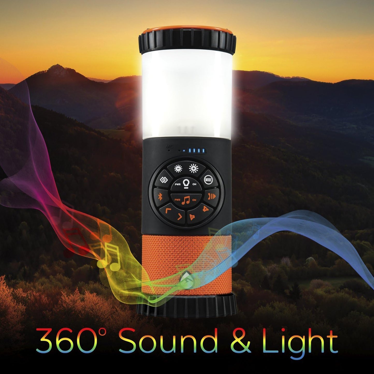 ECOXGEAR EcoLantern: Indoor/Outdoor Portable Bluetooth Speaker, 88dB Loud, IP67 Waterproof, with 360 Degree Sound and Party Lights, 20+ Hours Playtime