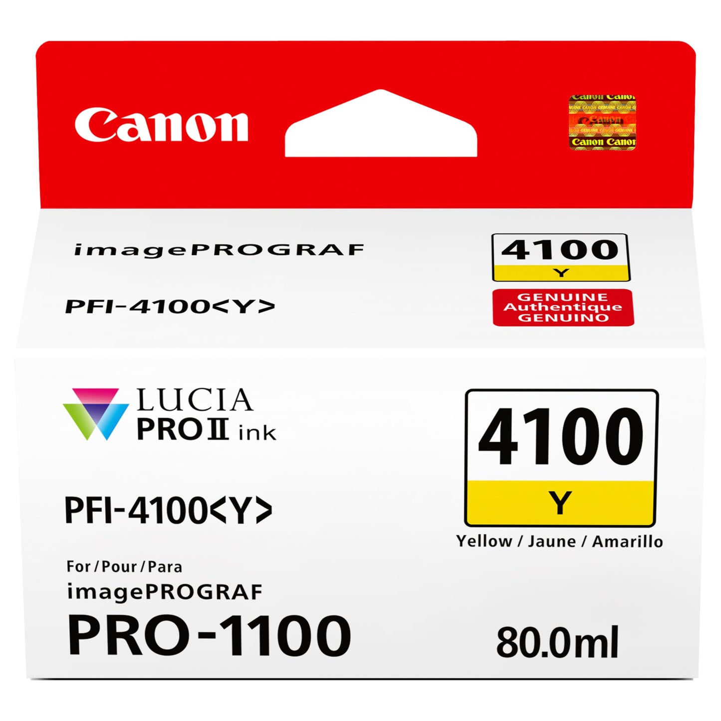 Canon PFI-4100 Genuine Yellow Ink Tank, Compatible with imagePROGRAF PRO-1100 Printers