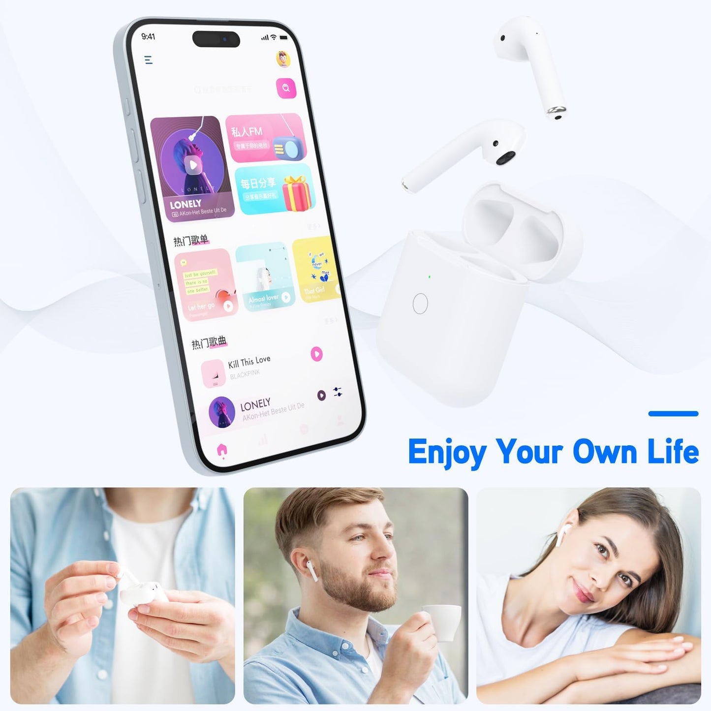 owenbo Replacement Airpod Wireless Charging Case, Charging Case Compatible for Air Pod 1st 2nd Generation, Airpods1&2 Charger Case