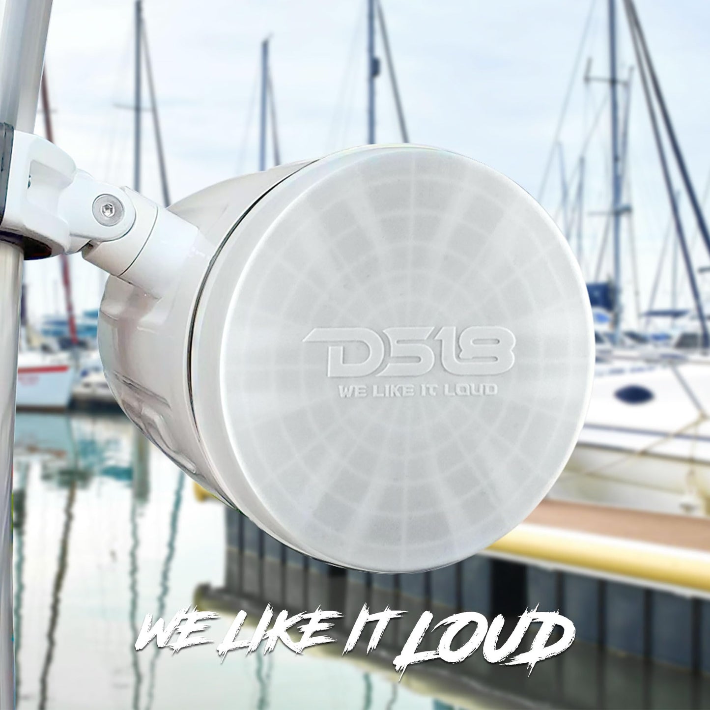 DS18 Hydro CS-8/WH 8" Silicone Marine Speaker Cover - Water, Dust and UV Rays Protection - Compatible with Tower Speakers - Great durability - Special