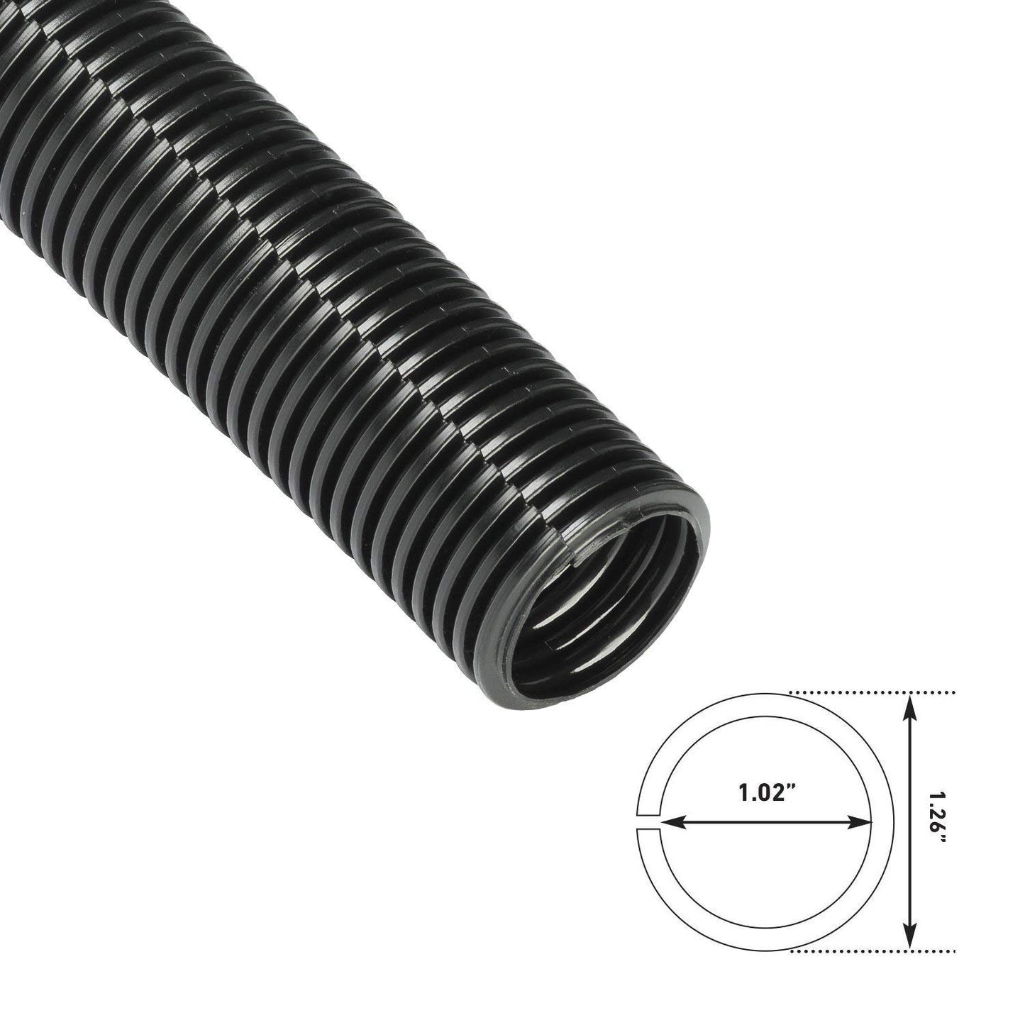 D-Line Black 43in Cable Sleeve, Flexible Wire Protector Tubing, Split Electrical Conduit, Plastic PC Cable Management Tube, Cord Sheath, TV Loom