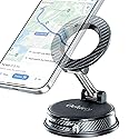 Oehieiy Car Phone Holder, Black Magnetic Phone Holder for Car, N52 Strong Magnets Suction Cup Mount, Dashboard Windshield, 1080° Rotation for All