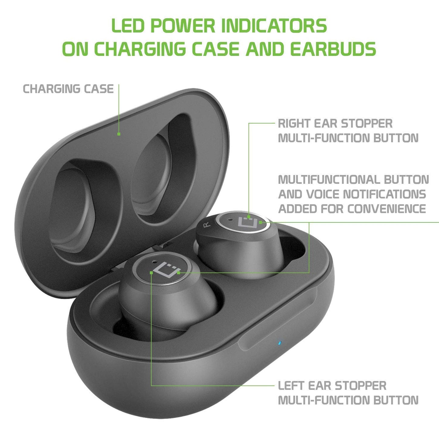Wireless V5 Bluetooth Earbuds Compatible with Samsung Galaxy Tab S5e with Charging case for in Ear Headphones. (V5.0 Black)