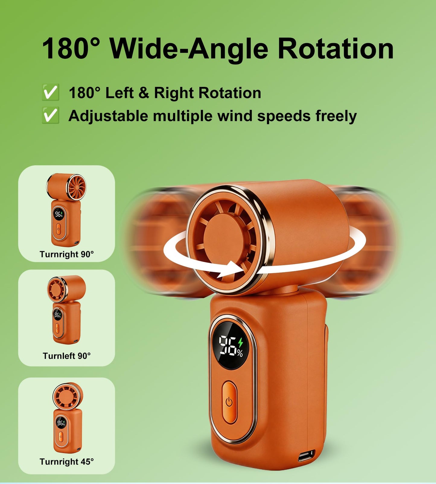 YZWTD Portable handheld small fan with built-in fixed clips