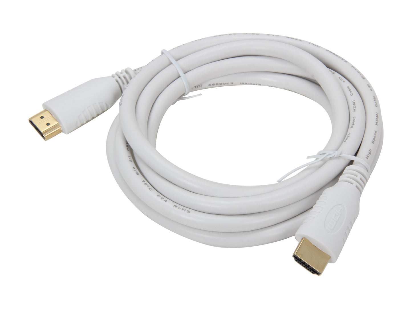 Nippon Labs NMHD-6MM-WT 6-Feet High Speed HDMI with Ethernet CL2 Rating, White Cable M/M 20 AWG Gold Plated