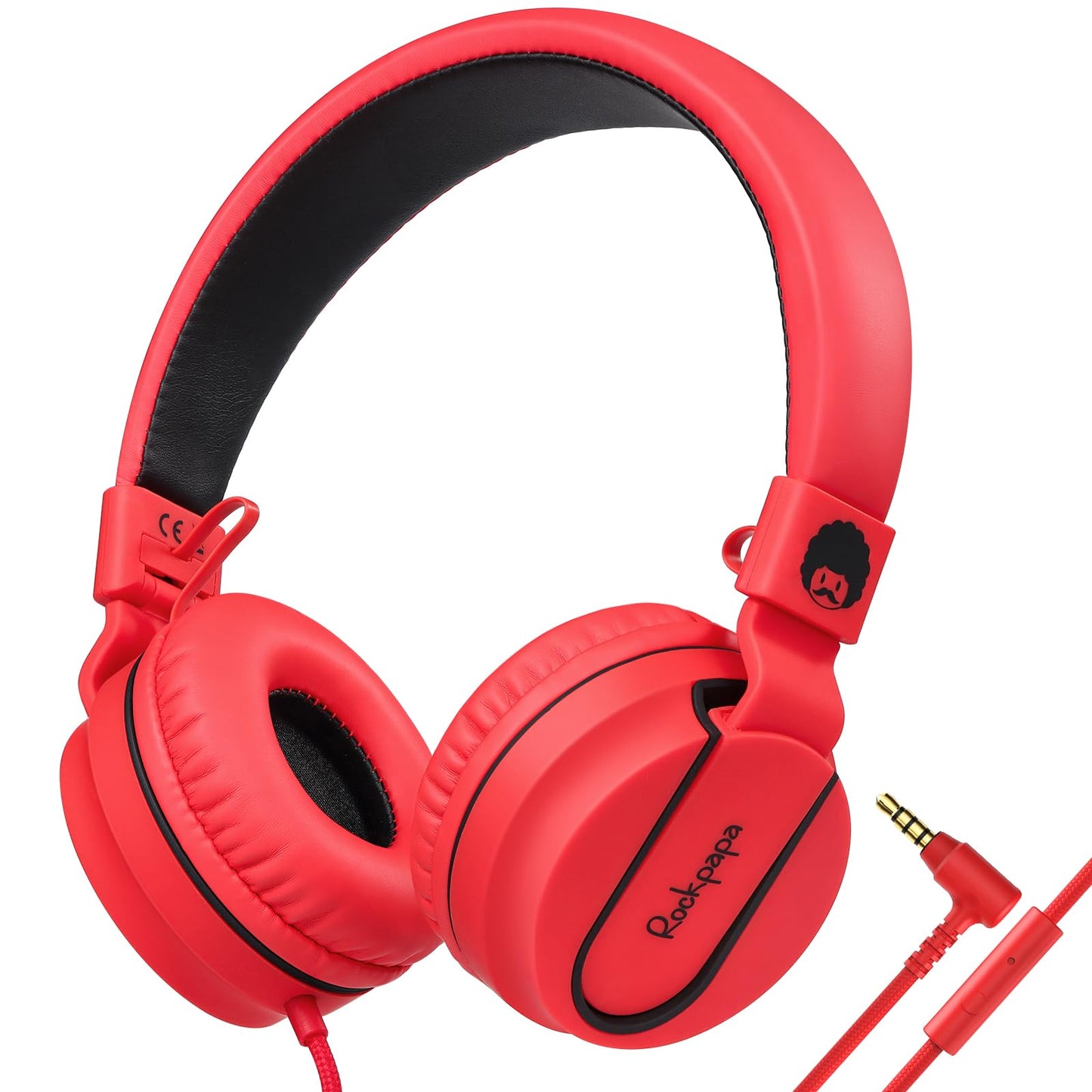 rockpapa 950 Wired Headphones for Kids Girls Boys for School Classroom with Microphone, On-Ear Foldable Corded Headphones with Jack 3.5mm for Laptop