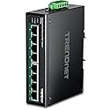 TRENDnet 8-Port Industrial Unmanaged Fast Ethernet PoE+ DIN-Rail Switch, TI-PE80, 8 x Fast Ethernet PoE+ Ports, IP50 Rated Housing, NDAA TAA