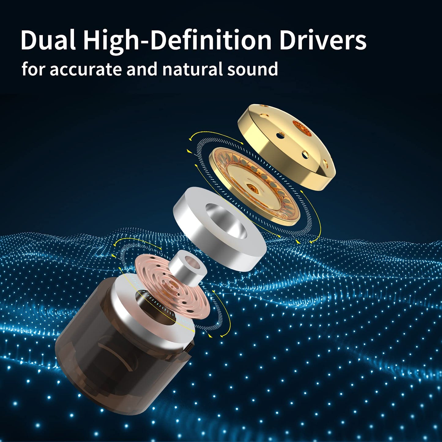 BASN in Ear Monitor Headphones for Musicians Audiophiles Drummers, Bsinger Pro Noise Isolating Earbuds with Dual Driver Dynamic Crystal Clear Sound