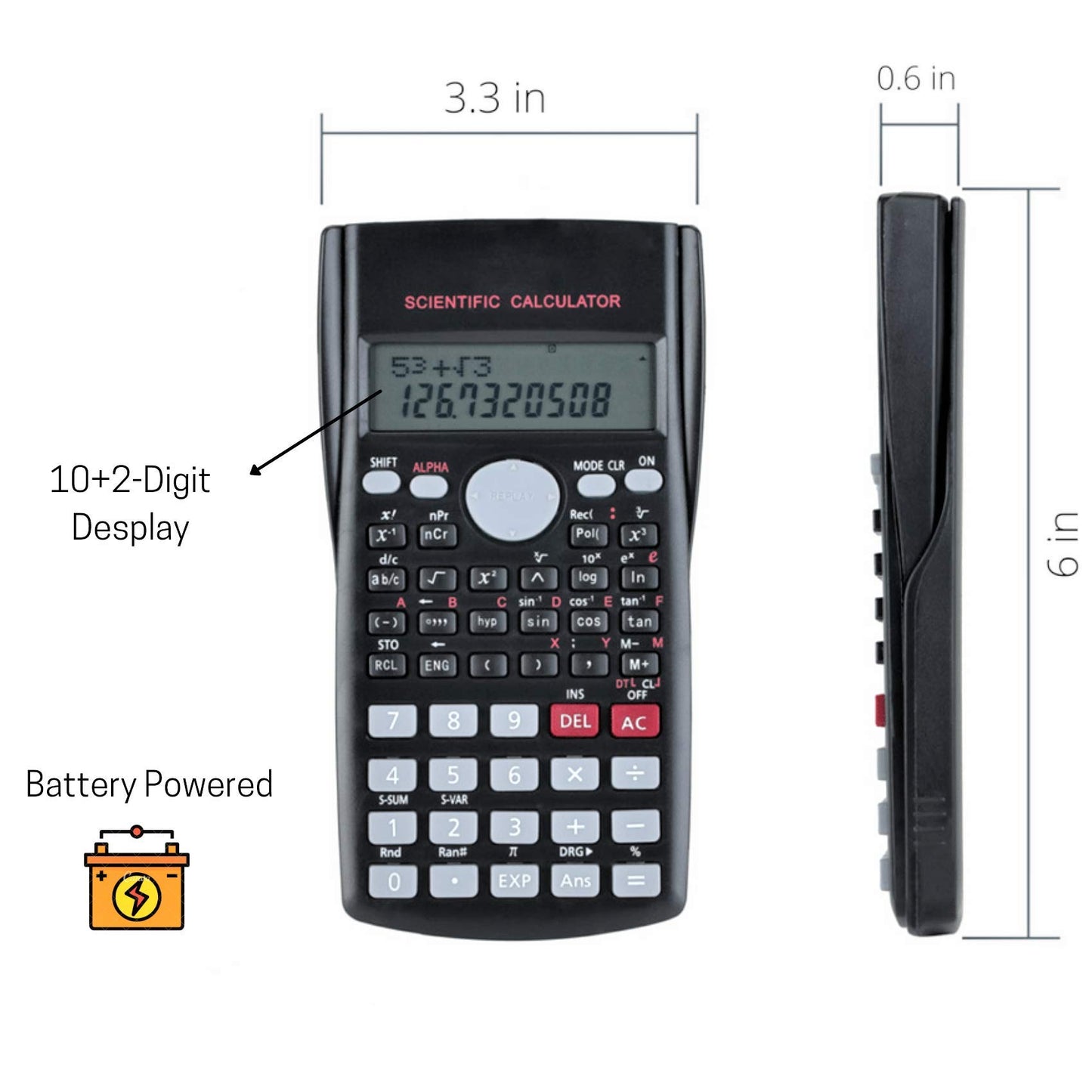 Mr. Pen Scientific 2 Line Calculator - Fraction & College Math Calculator for Students & Engineers