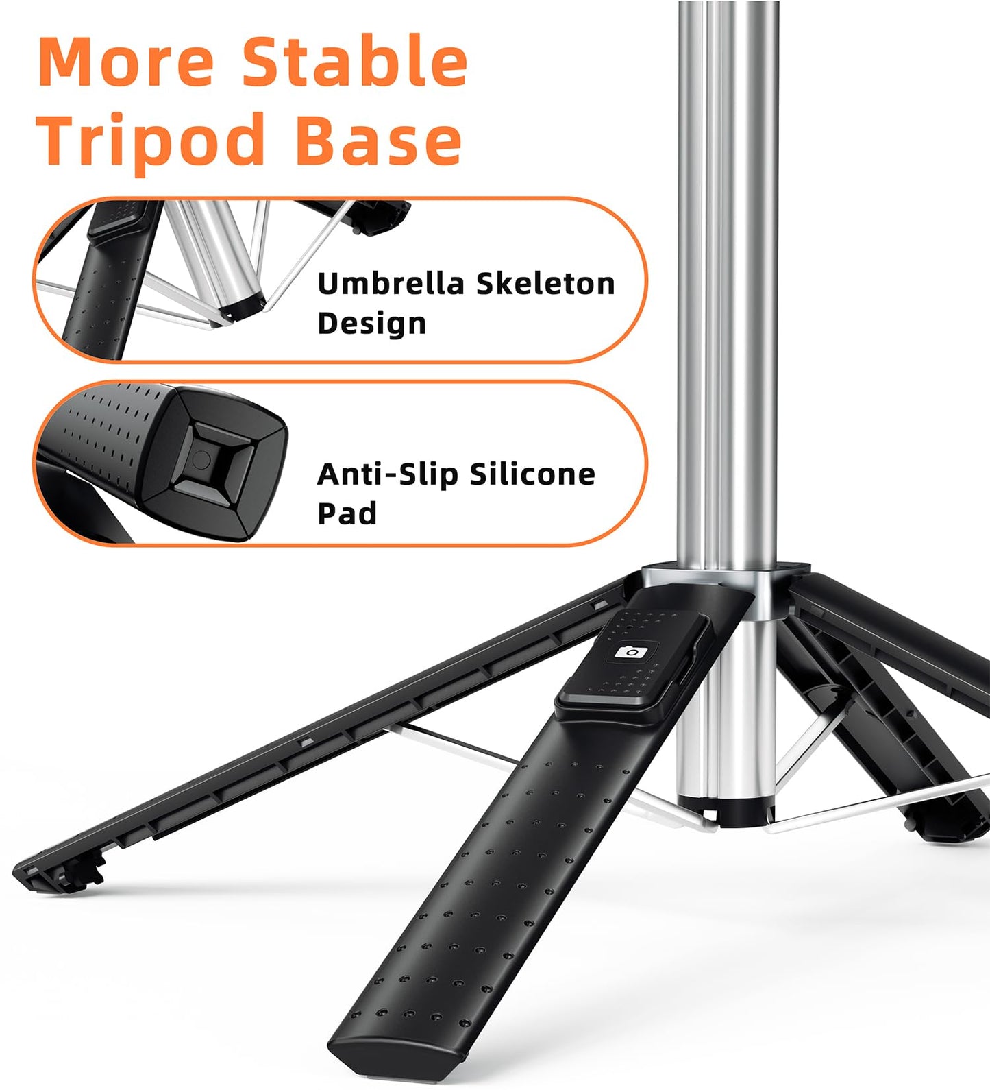 Selfie Stick Tripod for iPhone & Android, Phone Tripod Stand with Wireless Remote, 41" Extendable, 2 Rechargeable LED Fill Lights, Stainless Steel, 3