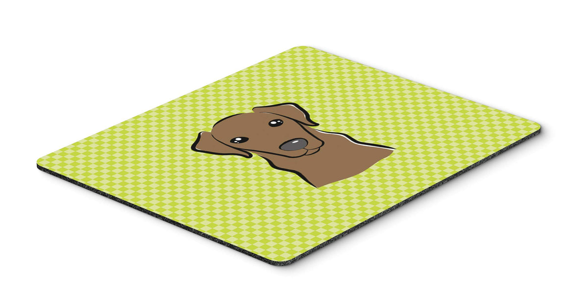 Caroline's Treasures BB1296MP Checkerboard Lime Green Chocolate Labrador Mouse Pad, Hot Pad or Trivet for Home Office Gaming Working Computers Laptop