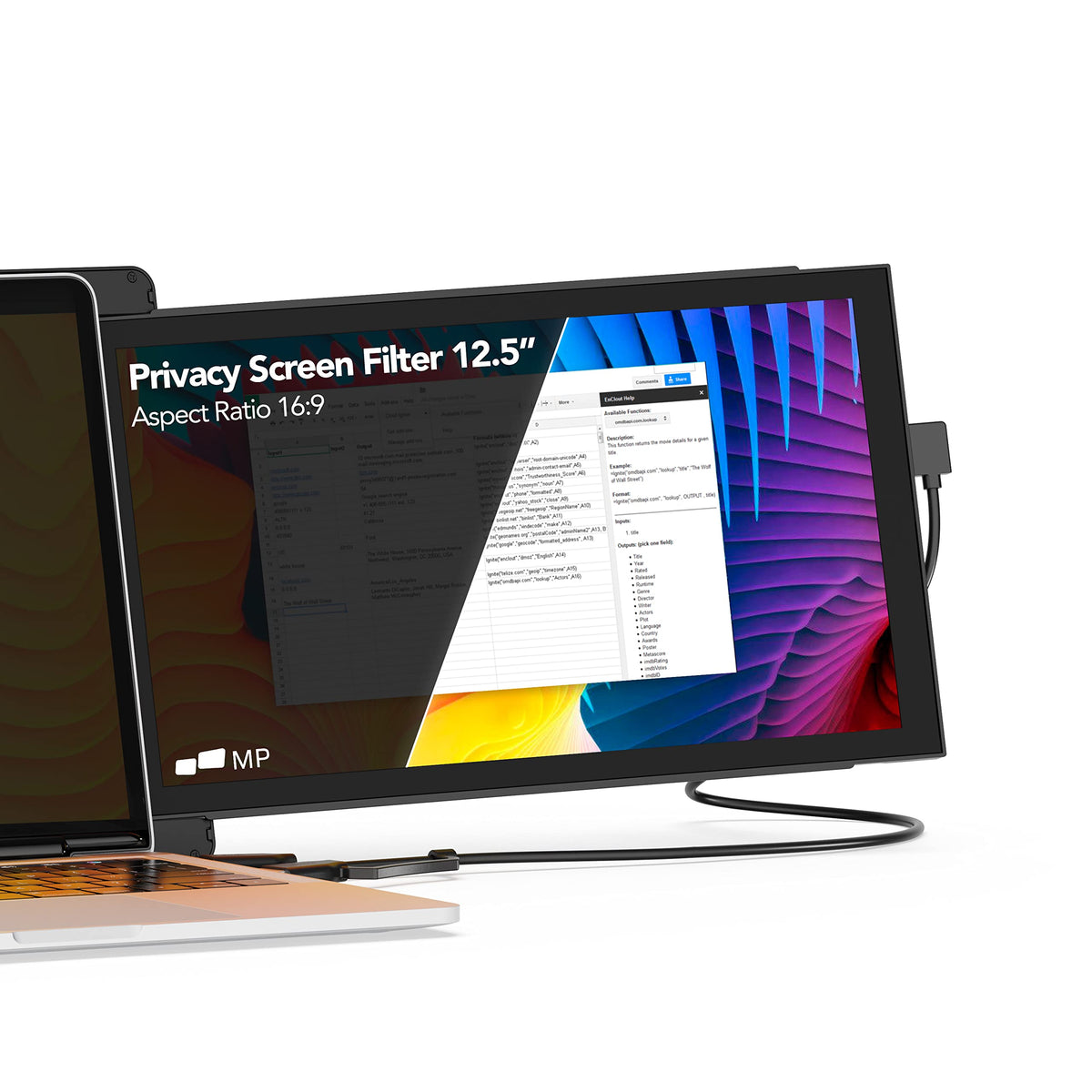 MP Moblie Pixels Laptop Privacy Screen 12.5 inch Filter
