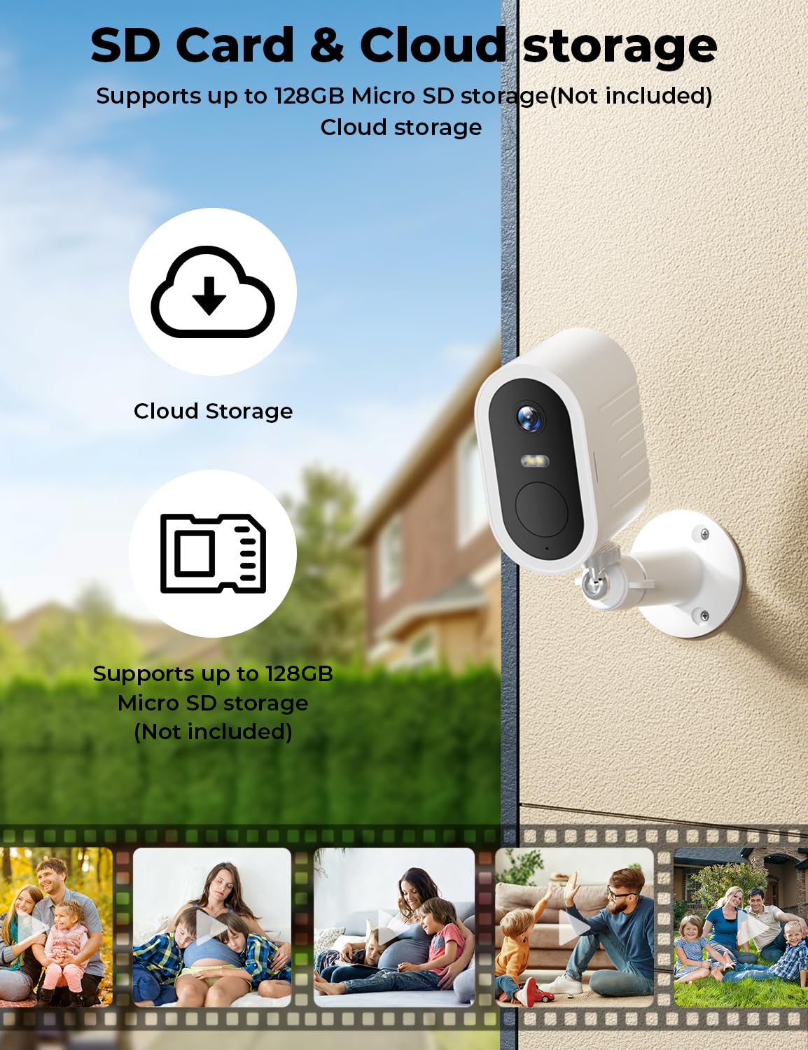 Security Cameras Wireless Outdoor No Subscription,5G/2.4G WiFi 4MP Solar Cameras for Home Security 2Cam-Kit,Supports 128GB Local Storage,PIR Alerts
