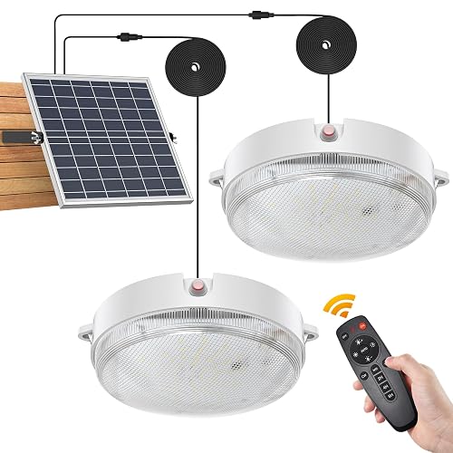 SunBonar Solar Ceiling Lights Indoor Outdoor, Day/Night Dual Lamp for Shed