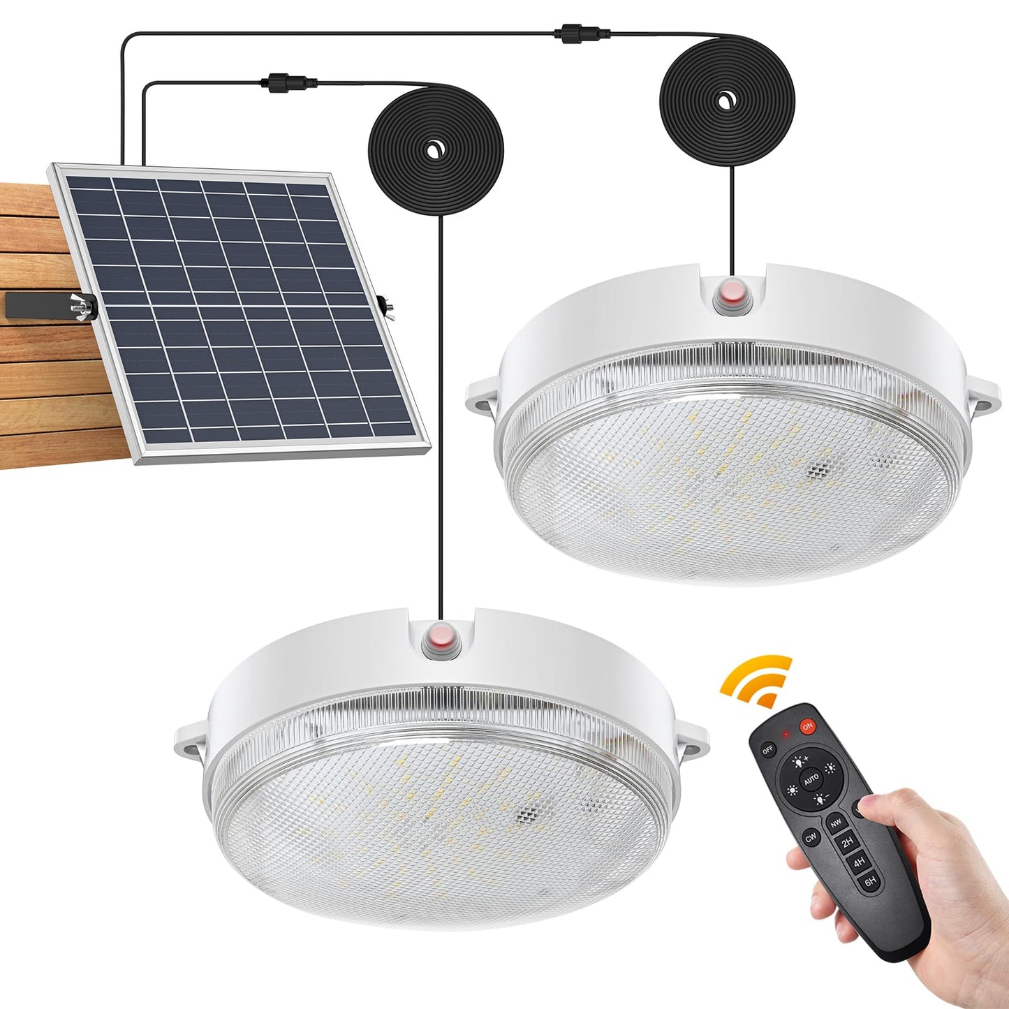 SunBonar Solar Ceiling Lights Indoor Outdoor, Day/Night Dual Lamp for Shed